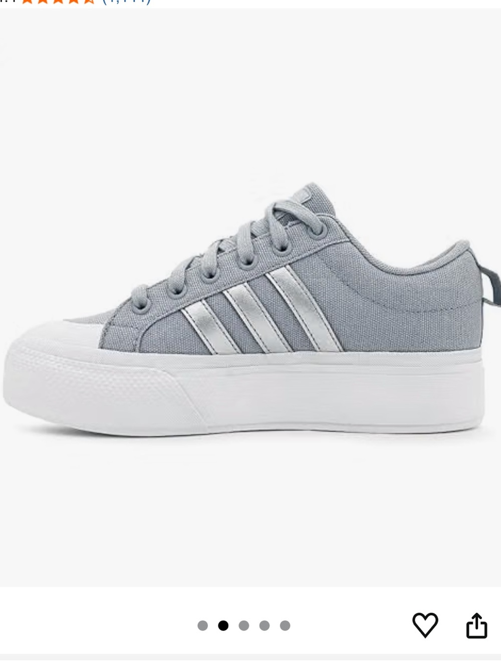 Adidas Bravada skate 2.0 platform Hello silver stripes sneakers